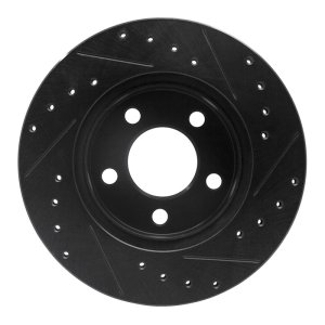 Ford Ranger Brake Rotor (1) - Front Left - R1 Concepts - Drilled & Slotted - Black - `95-`02